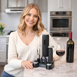 Ivation Electric Wine Opener 7-Piece Gift Set New Open Box
